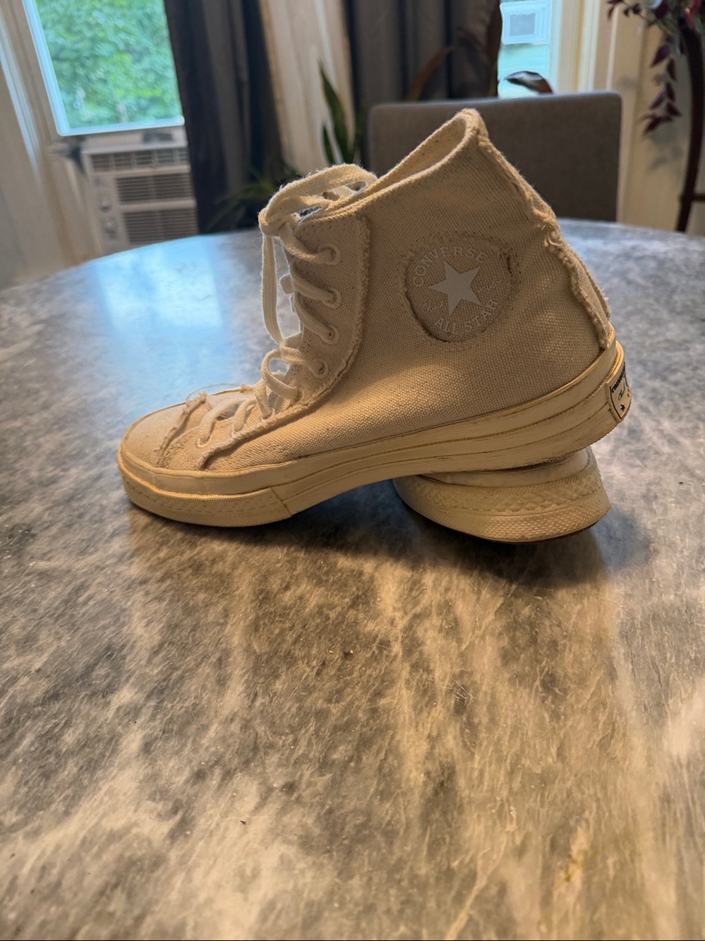 Converse Low-Top Sneakers in Beige and Light Gray